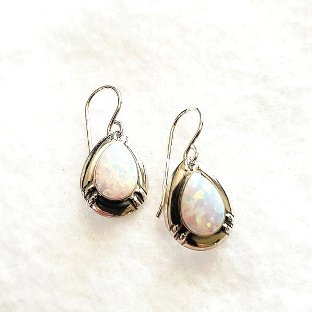 Opal and Sterling Earrings